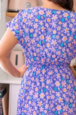 Proud Poppy Clothing Millie Midi Dress in Lilac Daisies LilacDaisies Discount