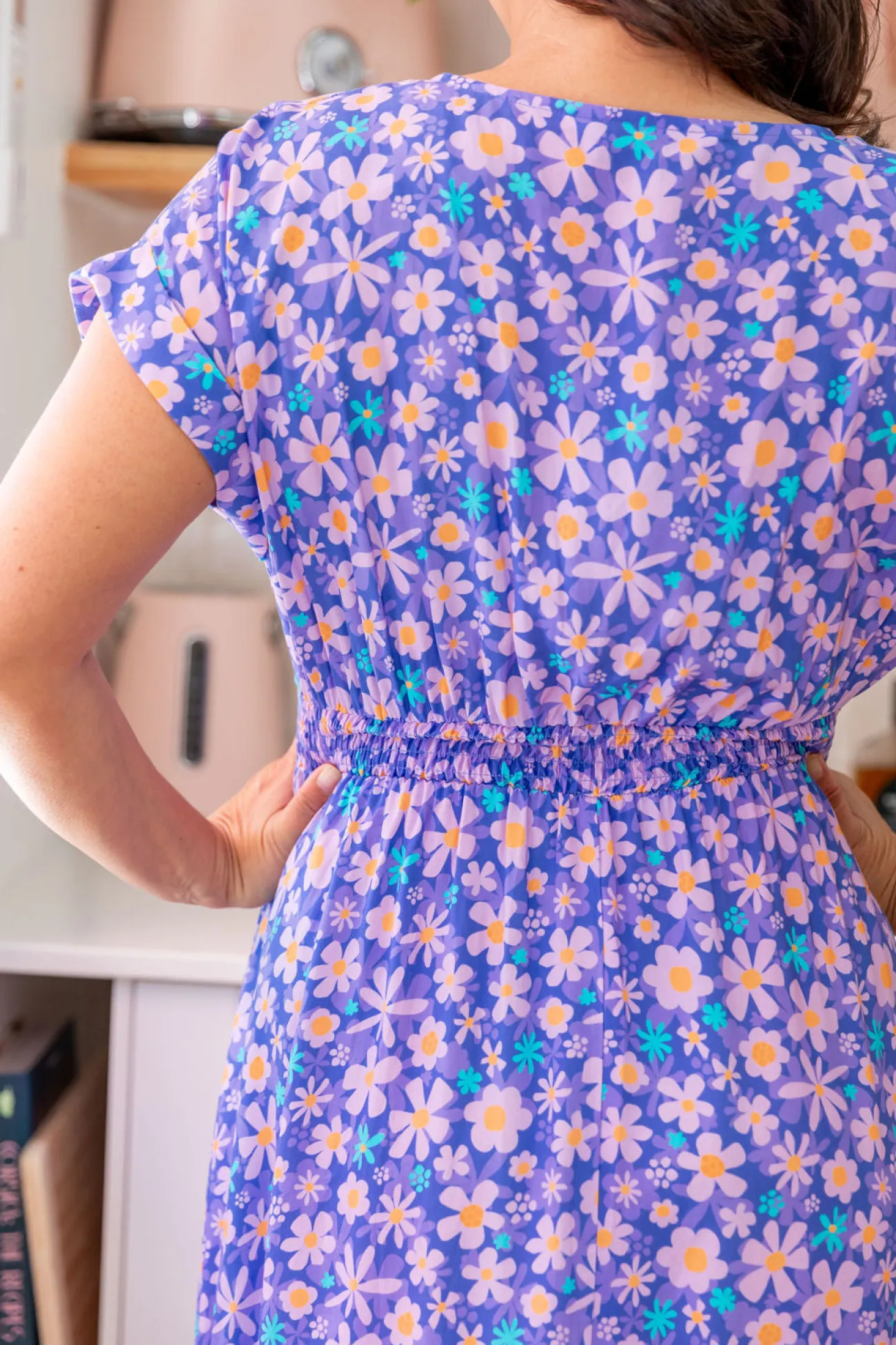 Proud Poppy Clothing Millie Midi Dress in Lilac Daisies LilacDaisies Discount
