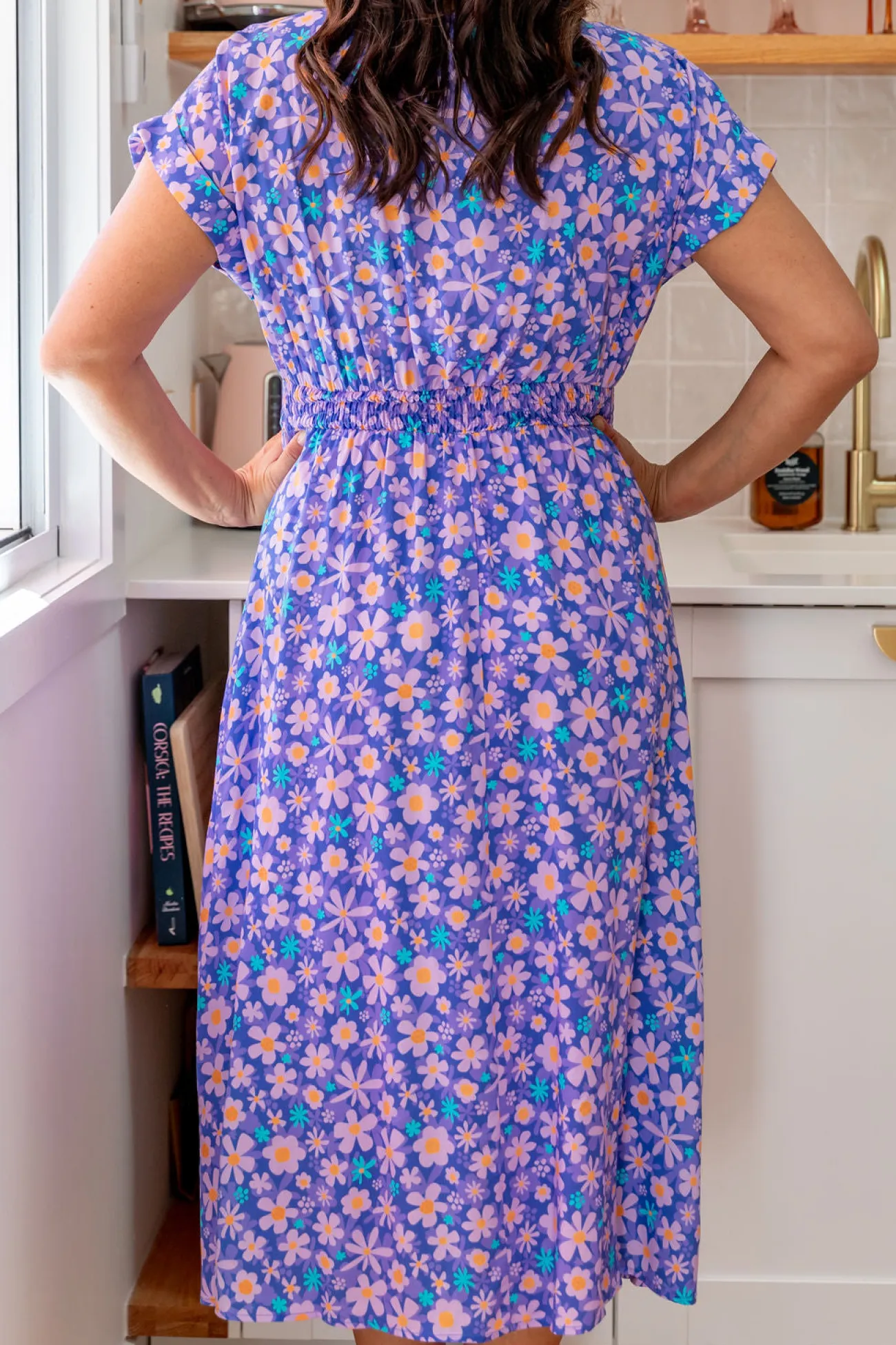 Proud Poppy Clothing Millie Midi Dress in Lilac Daisies LilacDaisies Discount