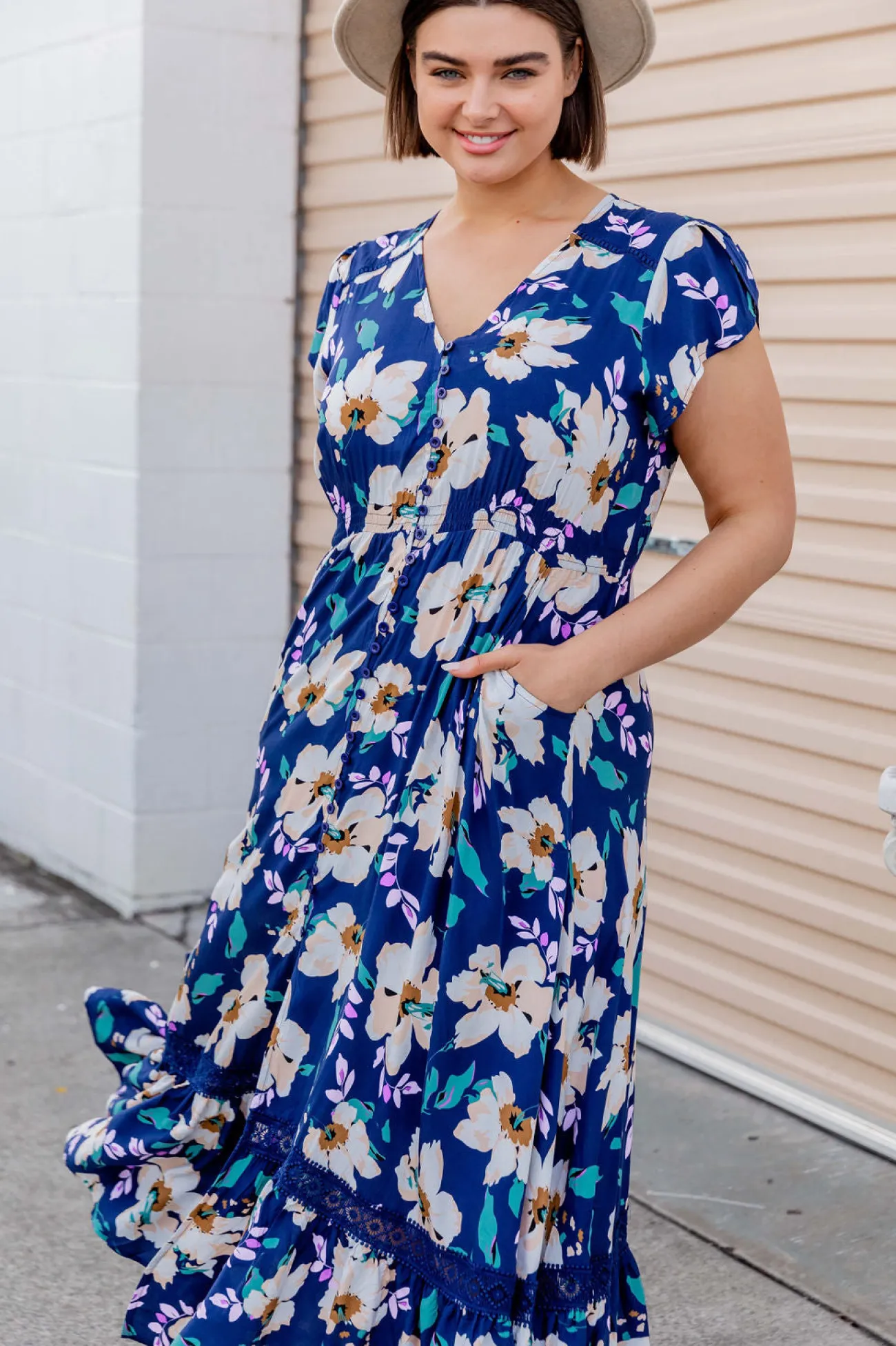 Proud Poppy Clothing Milly Navy Floral Maxi Dress Fashion