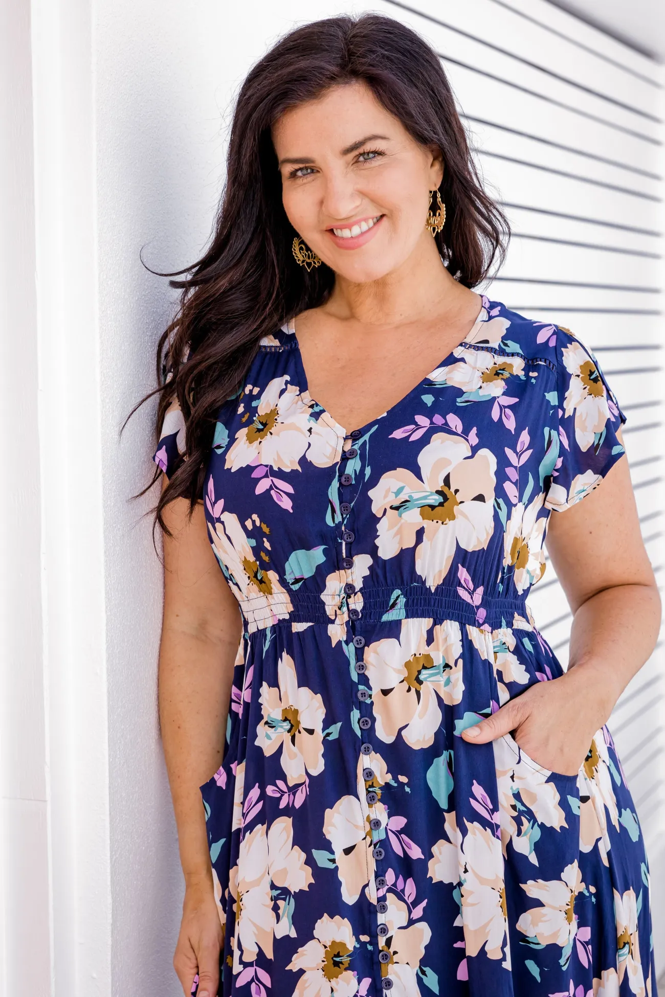 Proud Poppy Clothing Milly Navy Floral Maxi Dress Fashion