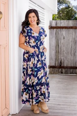 Proud Poppy Clothing Milly Navy Floral Maxi Dress Fashion