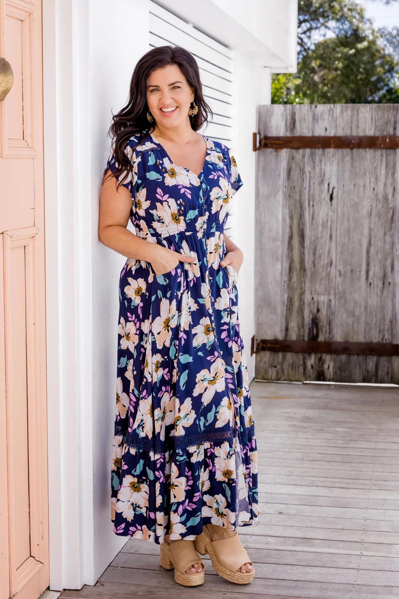 Proud Poppy Clothing Milly Navy Floral Maxi Dress Fashion