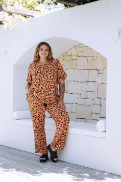 Proud Poppy Clothing Natalie Frill Top in Brown Fleck BrownFleck Clearance