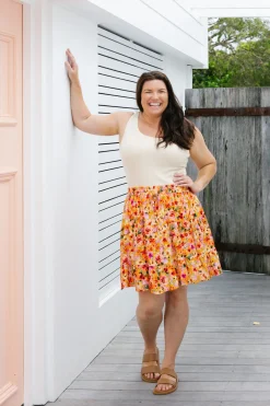 Proud Poppy Clothing Nicole Skirt in Sunshine Floral SunshineFloral Outlet