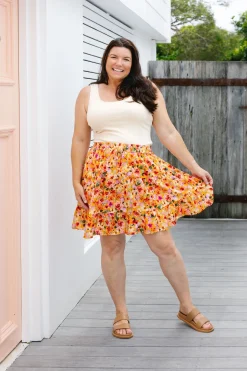 Proud Poppy Clothing Nicole Skirt in Sunshine Floral SunshineFloral Outlet