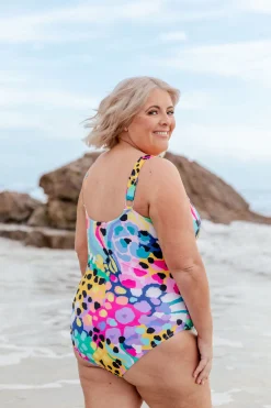 Proud Poppy Clothing Noosa Tie One Piece in Kasey Swim by Kasey Rainbow New