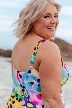 Proud Poppy Clothing Noosa Tie One Piece in Kasey Swim by Kasey Rainbow New