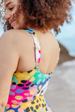 Proud Poppy Clothing Noosa Tie One Piece in Kasey Swim by Kasey Rainbow New