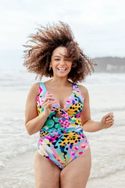 Proud Poppy Clothing Noosa Tie One Piece in Kasey Swim by Kasey Rainbow New