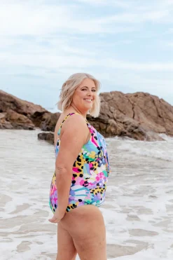 Proud Poppy Clothing Noosa Tie One Piece in Kasey Swim by Kasey Rainbow New