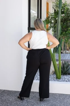 Proud Poppy Clothing Nora Tassel Tie Pants in Black Online