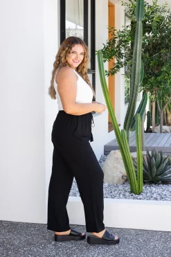 Proud Poppy Clothing Nora Tassel Tie Pants in Black Online