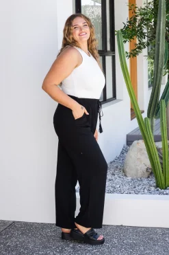 Proud Poppy Clothing Nora Tassel Tie Pants in Black Online