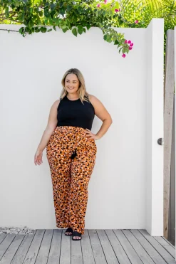 Proud Poppy Clothing Nora Tassel Tie Pants in Brown Fleck BrownFleck Best