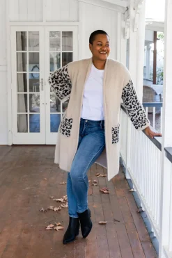 Proud Poppy Clothing Oakland Leopard Cardigan in Beige Outlet