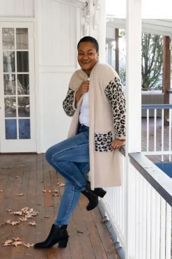 Proud Poppy Clothing Oakland Leopard Cardigan in Beige Outlet