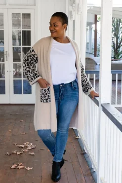 Proud Poppy Clothing Oakland Leopard Cardigan in Beige Outlet