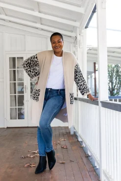 Proud Poppy Clothing Oakland Leopard Cardigan in Beige Outlet