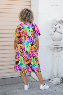 Proud Poppy Clothing Peak Dress in Messy Mind by Kasey Rainbow New