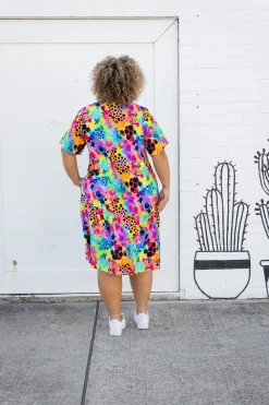 Proud Poppy Clothing Peak Dress in Messy Mind by Kasey Rainbow New