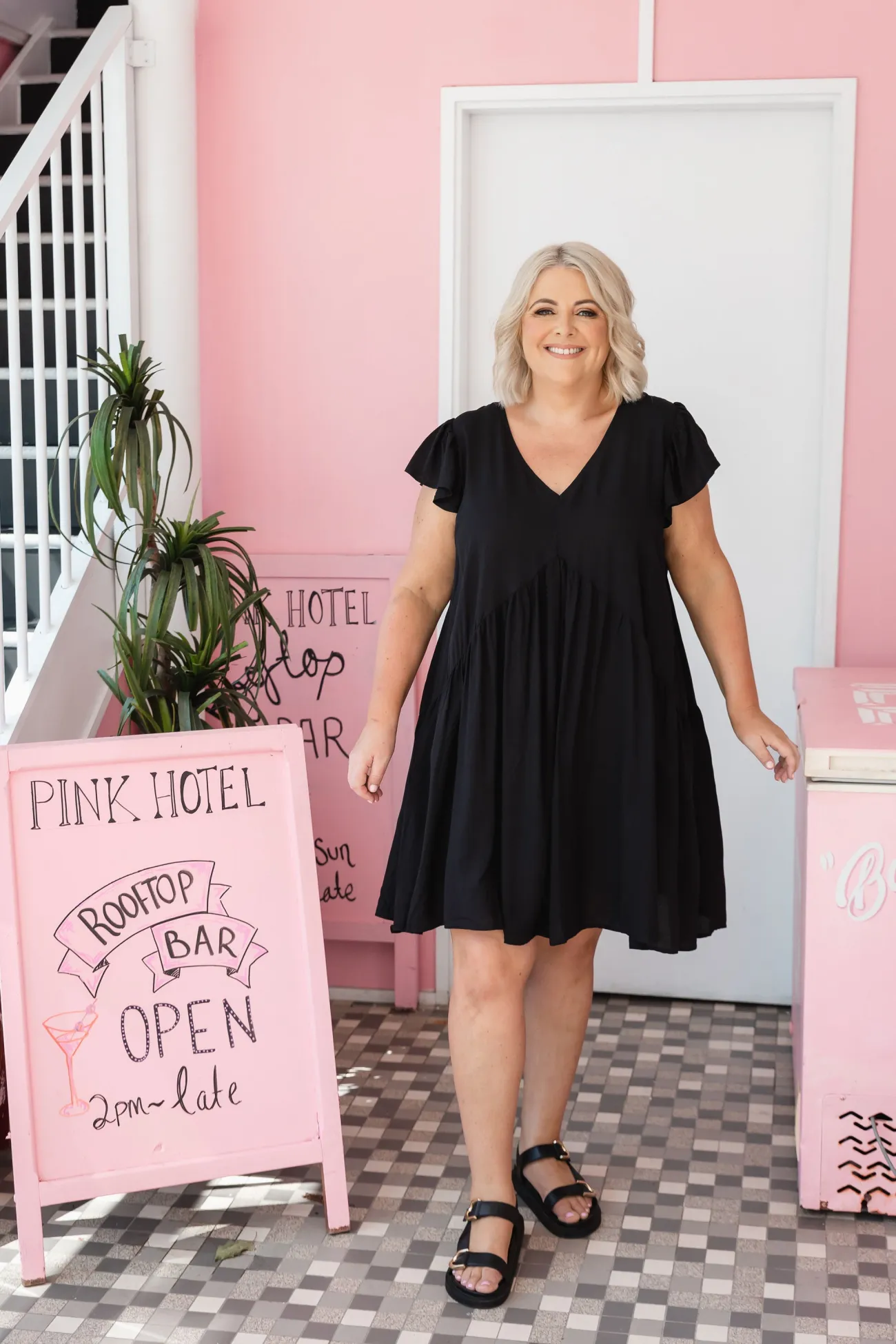 Proud Poppy Clothing Peak Frill Party Dress in Black Outlet