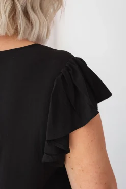 Proud Poppy Clothing Peak Frill Party Dress in Black Outlet