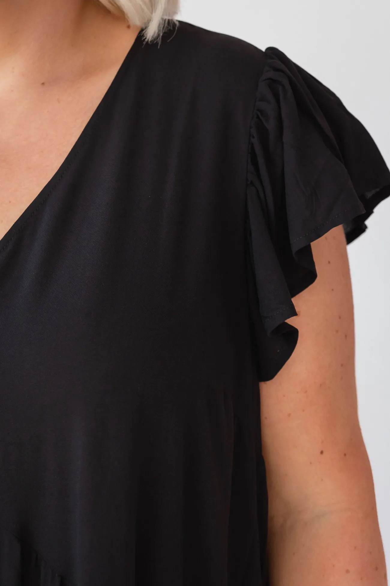 Proud Poppy Clothing Peak Frill Party Dress in Black Outlet