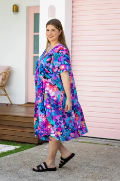 Proud Poppy Clothing Peak Midi Dress in Midnight Safari by Kasey Rainbow Discount