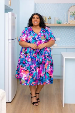 Proud Poppy Clothing Peak Midi Dress in Midnight Safari by Kasey Rainbow Discount