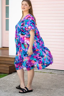 Proud Poppy Clothing Peak Midi Dress in Midnight Safari by Kasey Rainbow Discount