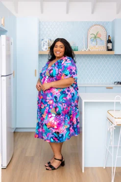 Proud Poppy Clothing Peak Midi Dress in Midnight Safari by Kasey Rainbow Discount