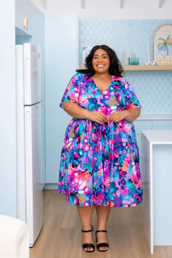 Proud Poppy Clothing Peak Midi Dress in Midnight Safari by Kasey Rainbow Discount