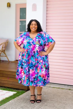 Proud Poppy Clothing Peak Midi Dress in Midnight Safari by Kasey Rainbow Discount