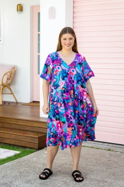 Proud Poppy Clothing Peak Midi Dress in Midnight Safari by Kasey Rainbow Discount