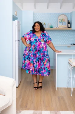 Proud Poppy Clothing Peak Midi Dress in Midnight Safari by Kasey Rainbow Discount
