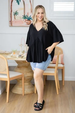 Proud Poppy Clothing Peak Top in Black Clearance