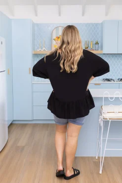 Proud Poppy Clothing Peak Top in Black Clearance