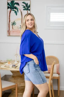 Proud Poppy Clothing Peak Top in Blue Discount