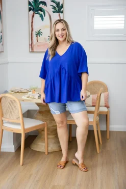 Proud Poppy Clothing Peak Top in Blue Discount