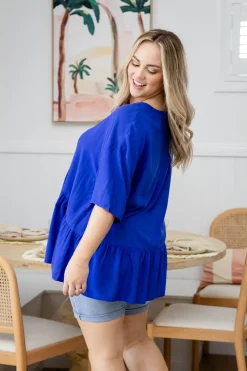 Proud Poppy Clothing Peak Top in Blue Discount
