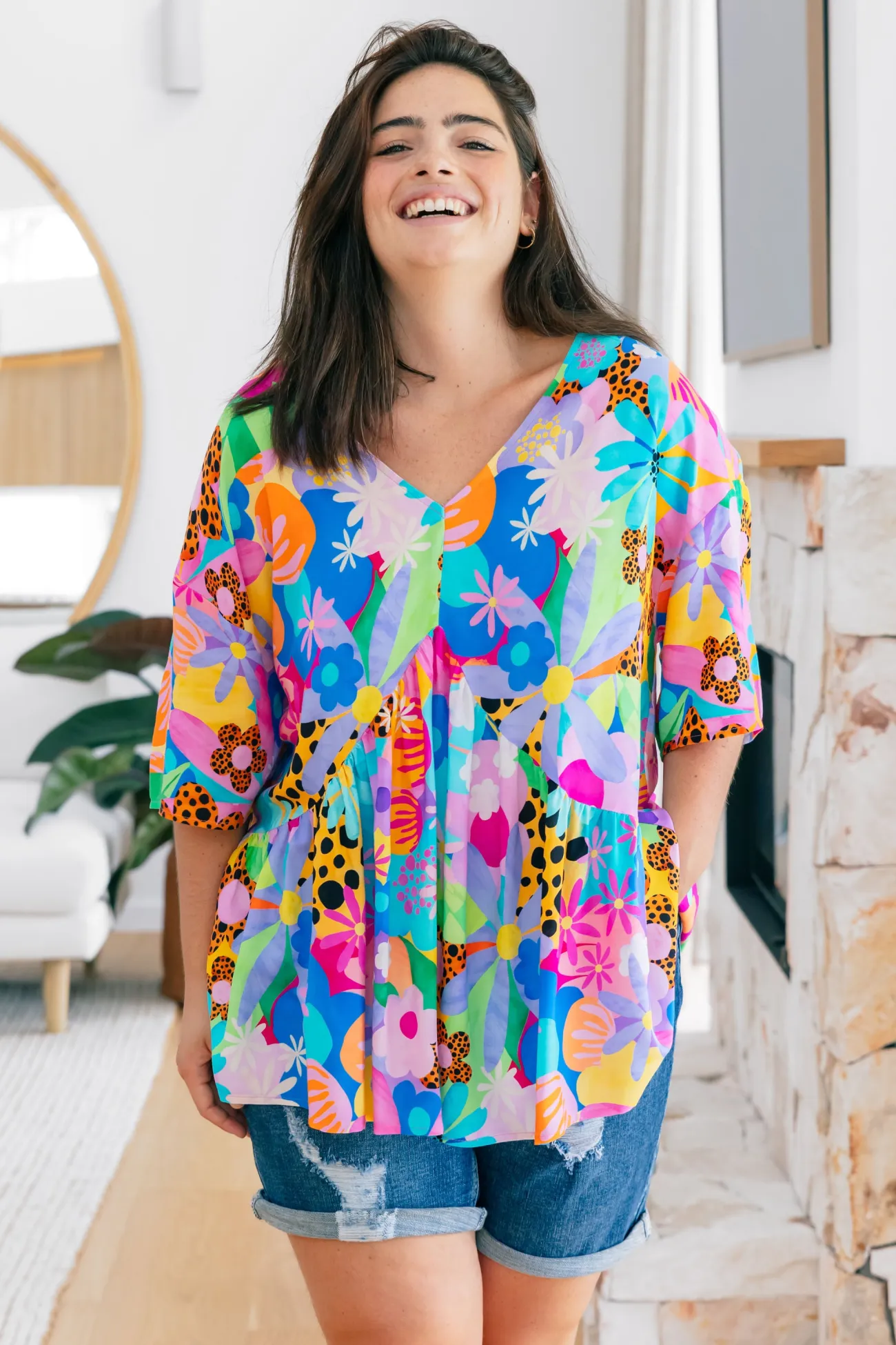Proud Poppy Clothing Peak Top in Floral Fancy by Kasey Rainbow Clearance