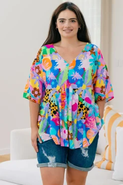 Proud Poppy Clothing Peak Top in Floral Fancy by Kasey Rainbow Clearance