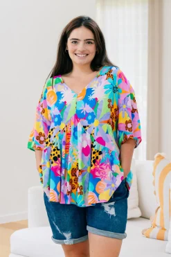 Proud Poppy Clothing Peak Top in Floral Fancy by Kasey Rainbow Clearance