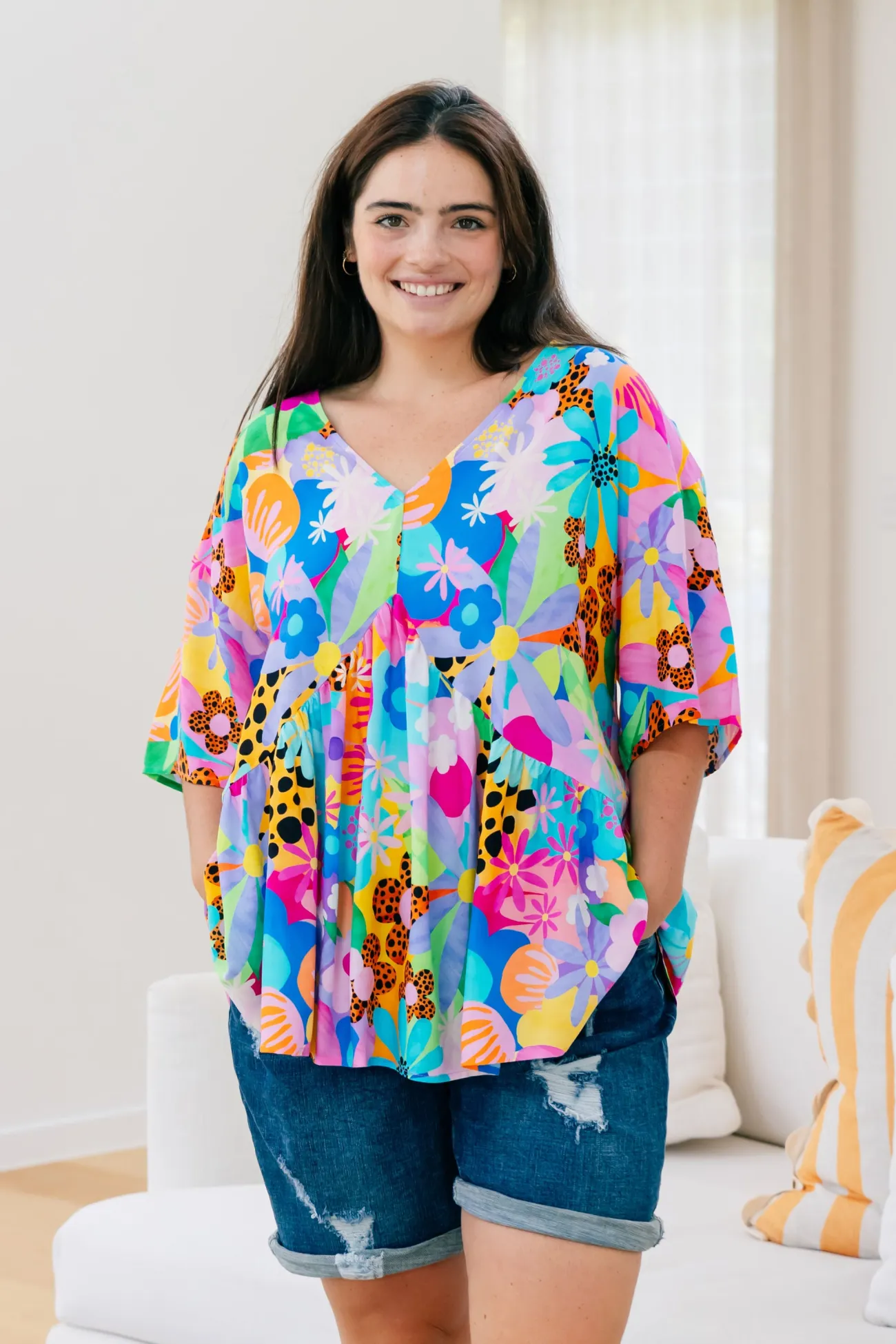 Proud Poppy Clothing Peak Top in Floral Fancy by Kasey Rainbow Clearance