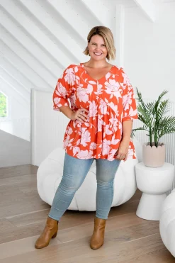 Proud Poppy Clothing Peak Top in Flores Clearance