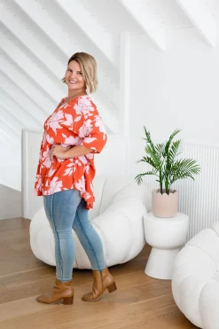 Proud Poppy Clothing Peak Top in Flores Clearance