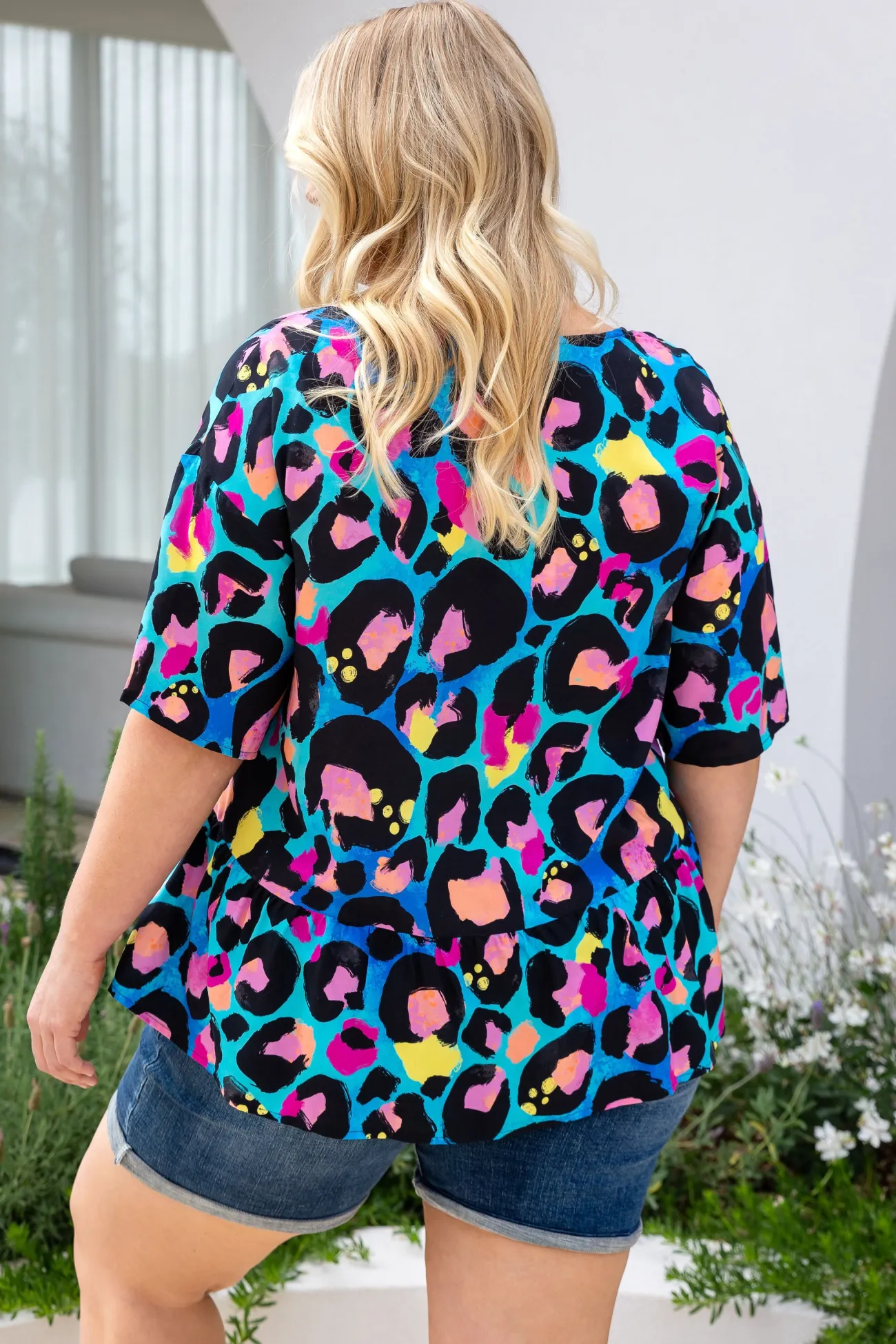 Proud Poppy Clothing Peak Top in Kasey Leopard by Kasey Rainbow Clearance