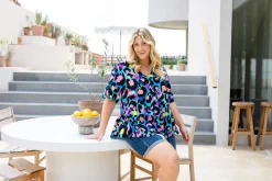 Proud Poppy Clothing Peak Top in Kasey Leopard by Kasey Rainbow Clearance