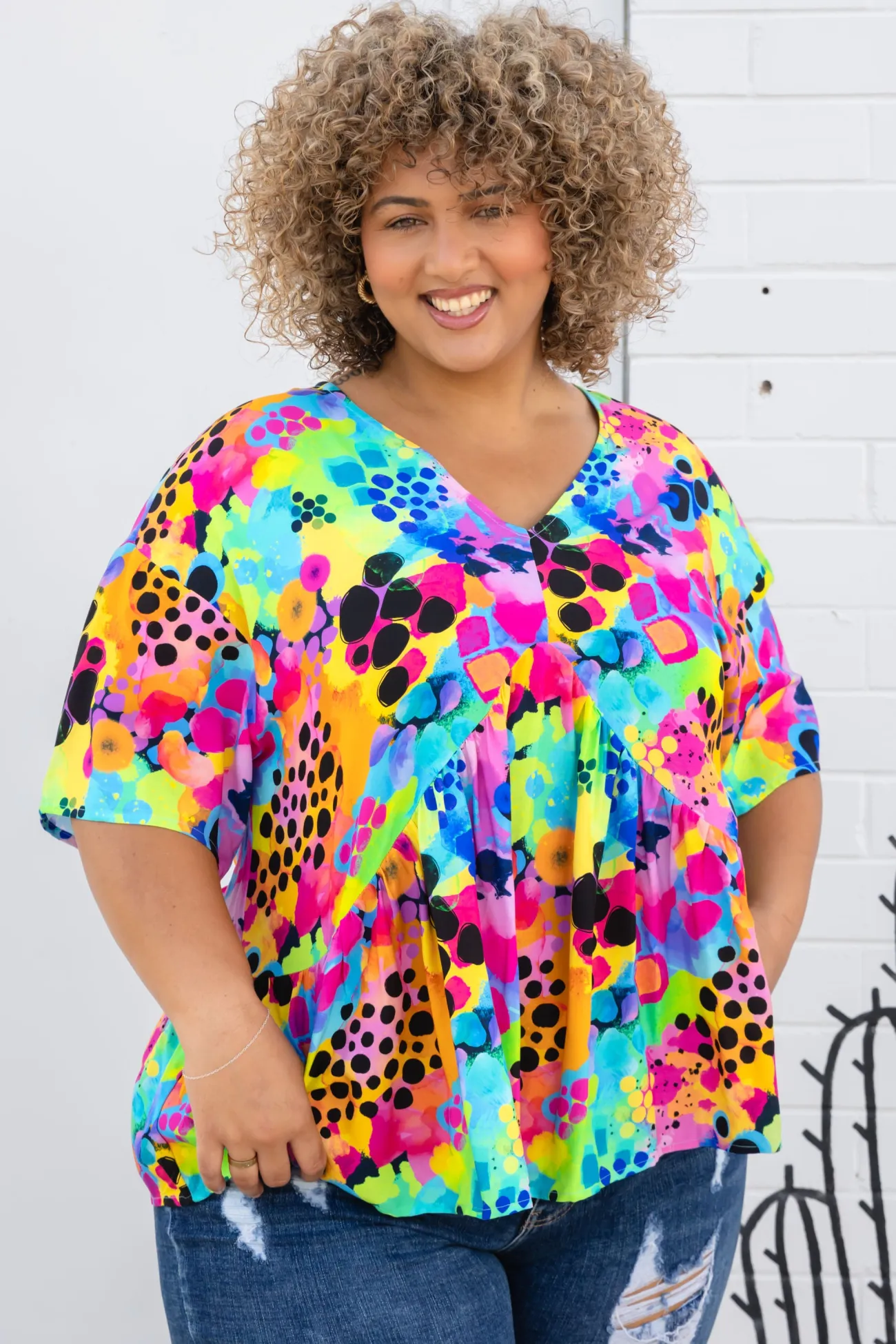Proud Poppy Clothing Peak Top in Messy Mind by Kasey Rainbow Fashion